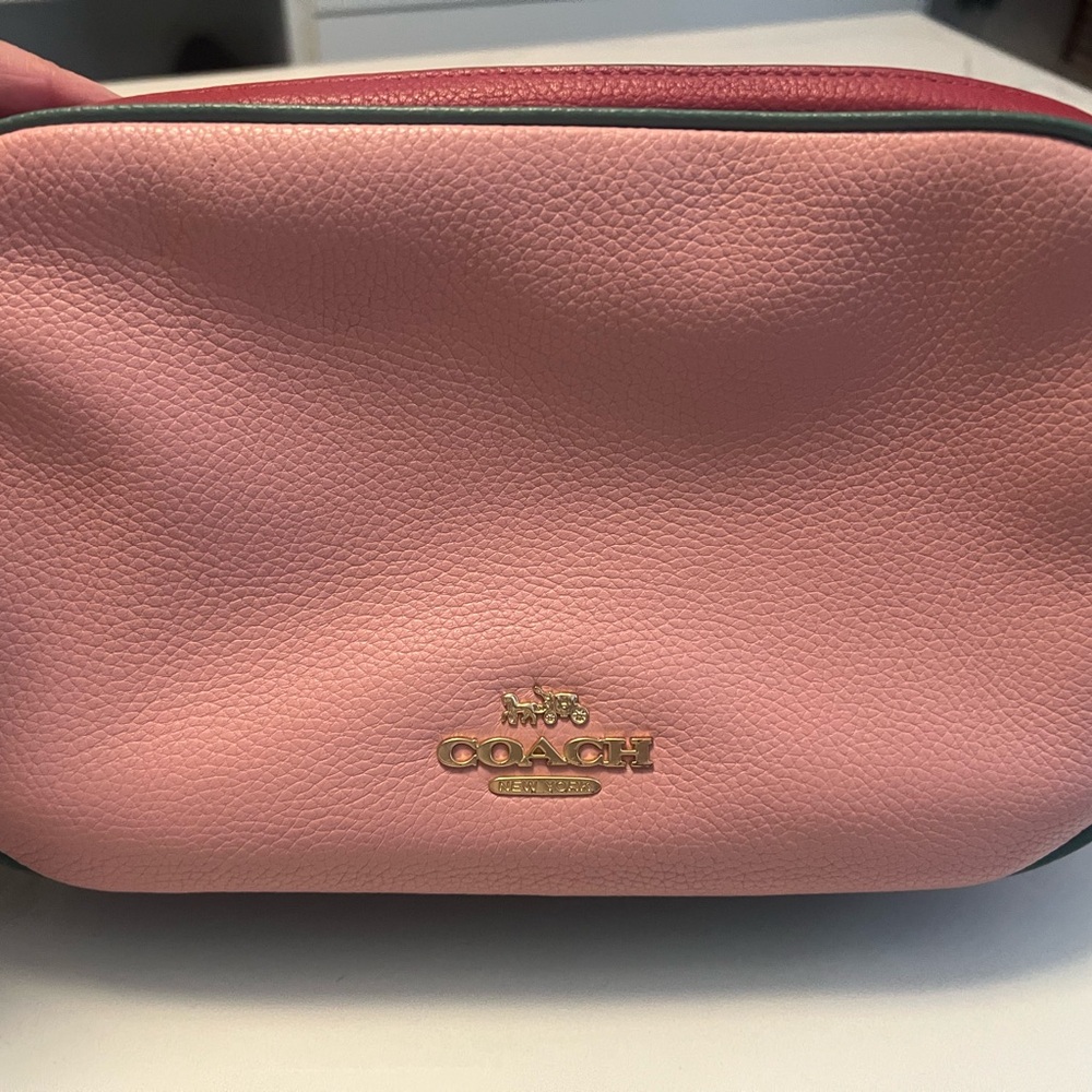 Coach Pink Leather Cosmetic Case